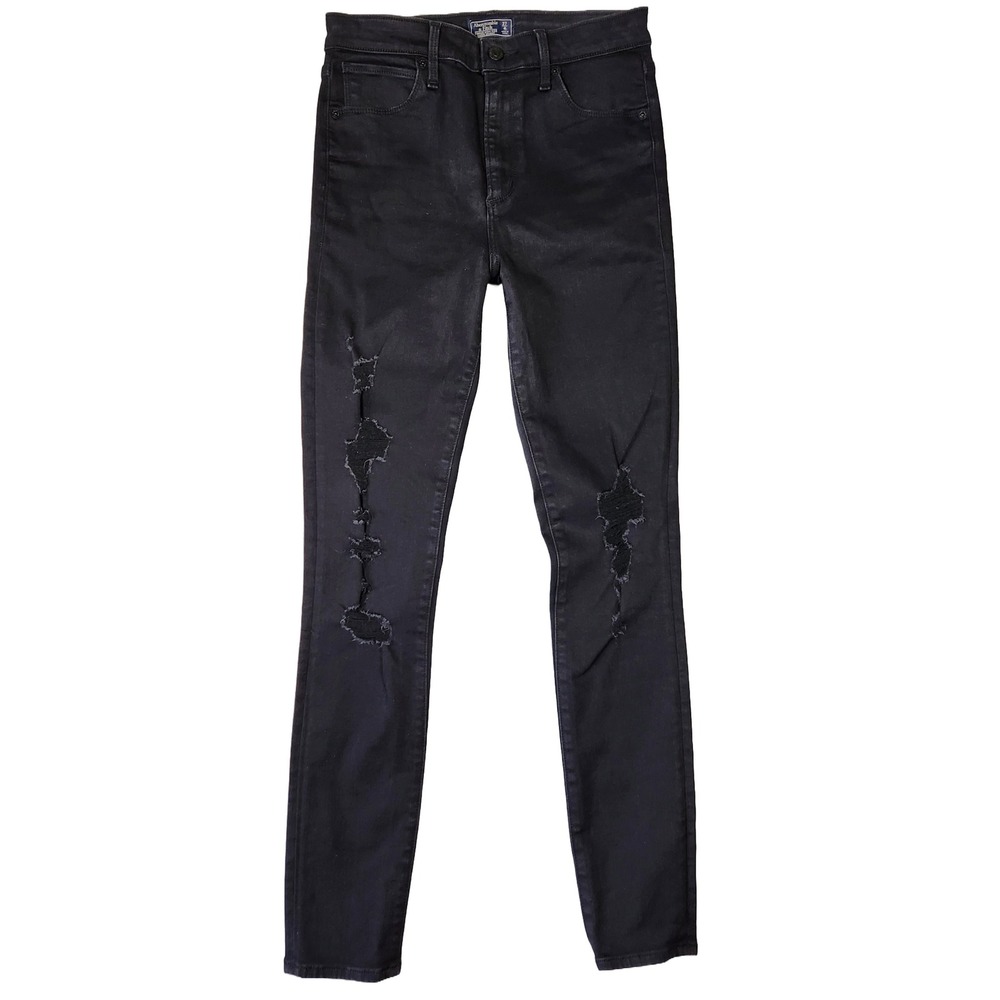 Abercrombie &‎ Fitch Jeans Womens 27 Simone High Rise Super Skinny Black Preppy